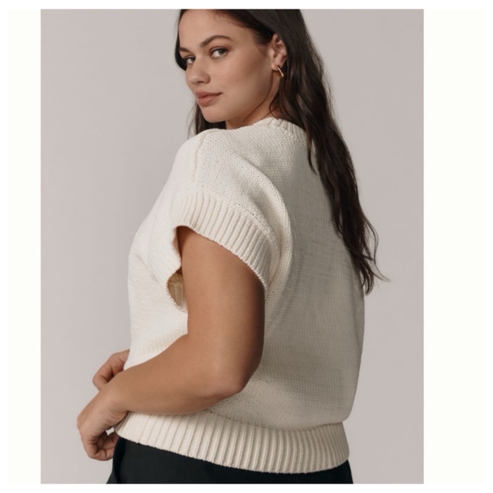 NWT Anthropologie Maeve The Pippa Crew-Neck Strawberry Sweater Cap-Sleeve XL - Picture 4 of 14